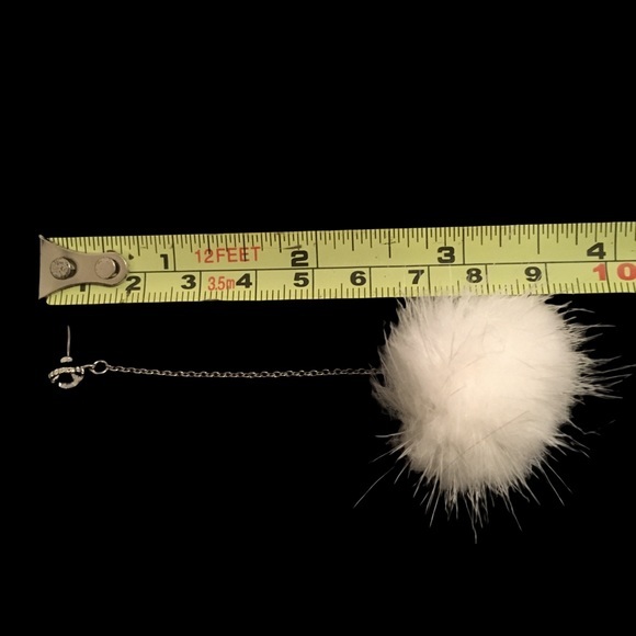 Silver Star White Pom Pom Dangle Fashion Earrings - Picture 8 of 8